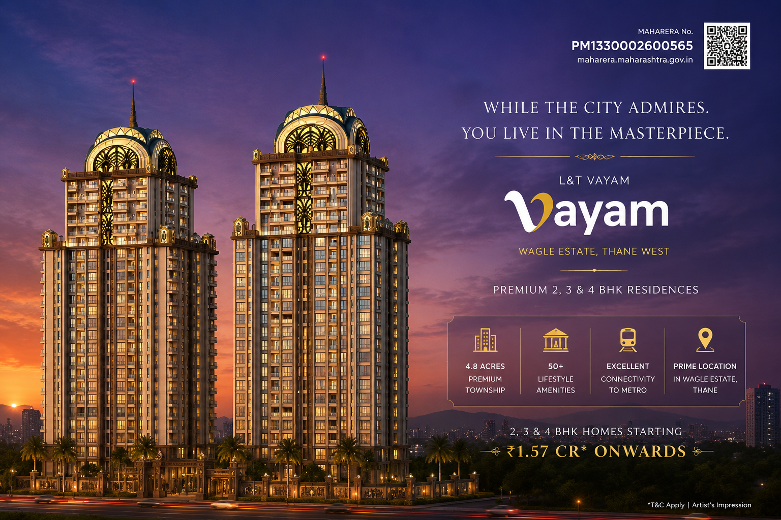 L&T Thanisandra Main Road Bangalore – Premium Lake View Residences